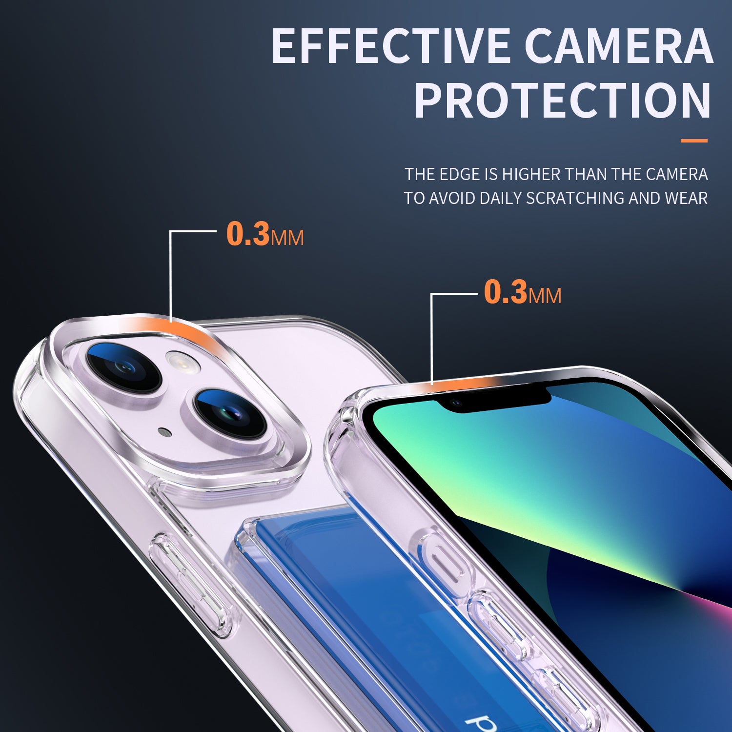 Transparent Phone Case for iPhone 13 Card Holder TPU + Acrylic Airbag Corner Phone Cover Transparent Phone Case for iPhone 13 Card Holder TPU + Acrylic Airbag Corner Phone Cover